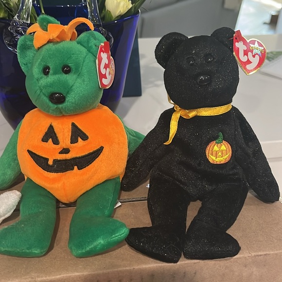 Clearance price , Lot of 5, Ty Beanie Babies Bears Hallowe’en themed. NWT - Picture 3 of 8